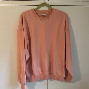 Topshop oversized pink crew neck cotton sweatshirt
